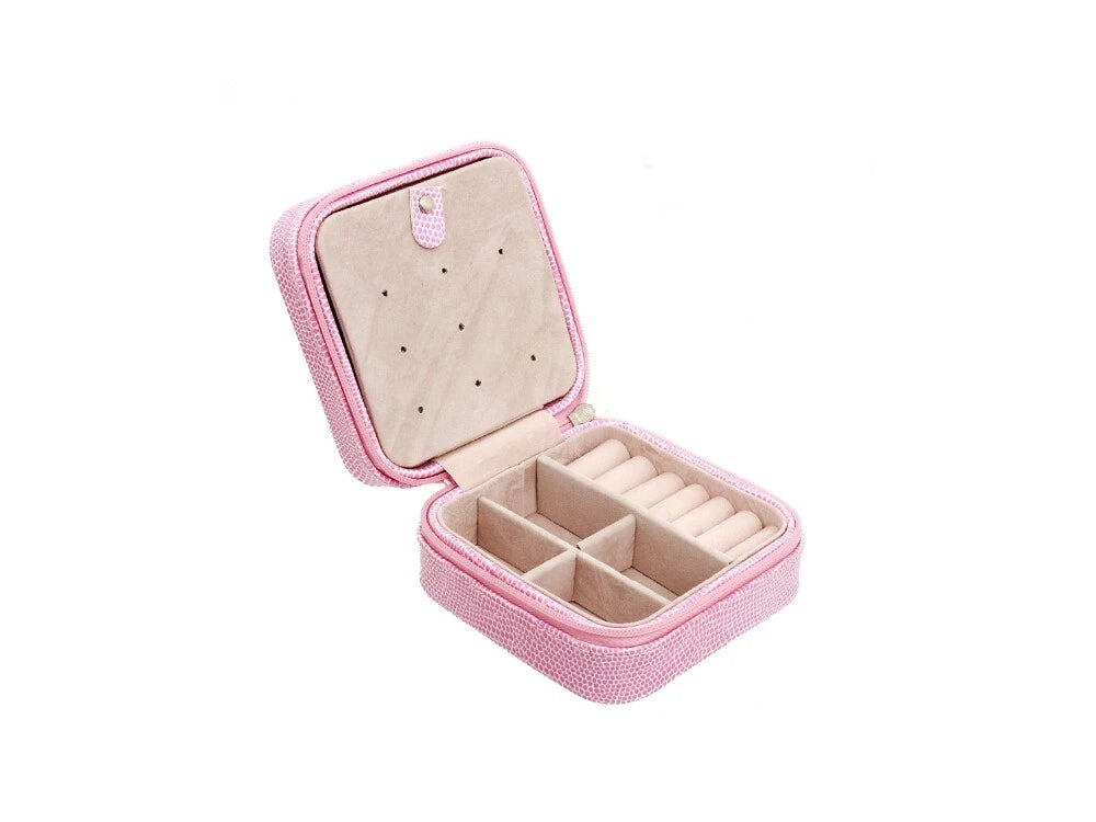 Pink Snakekin Look Portable Travel Jewelry Storage Box | eBay