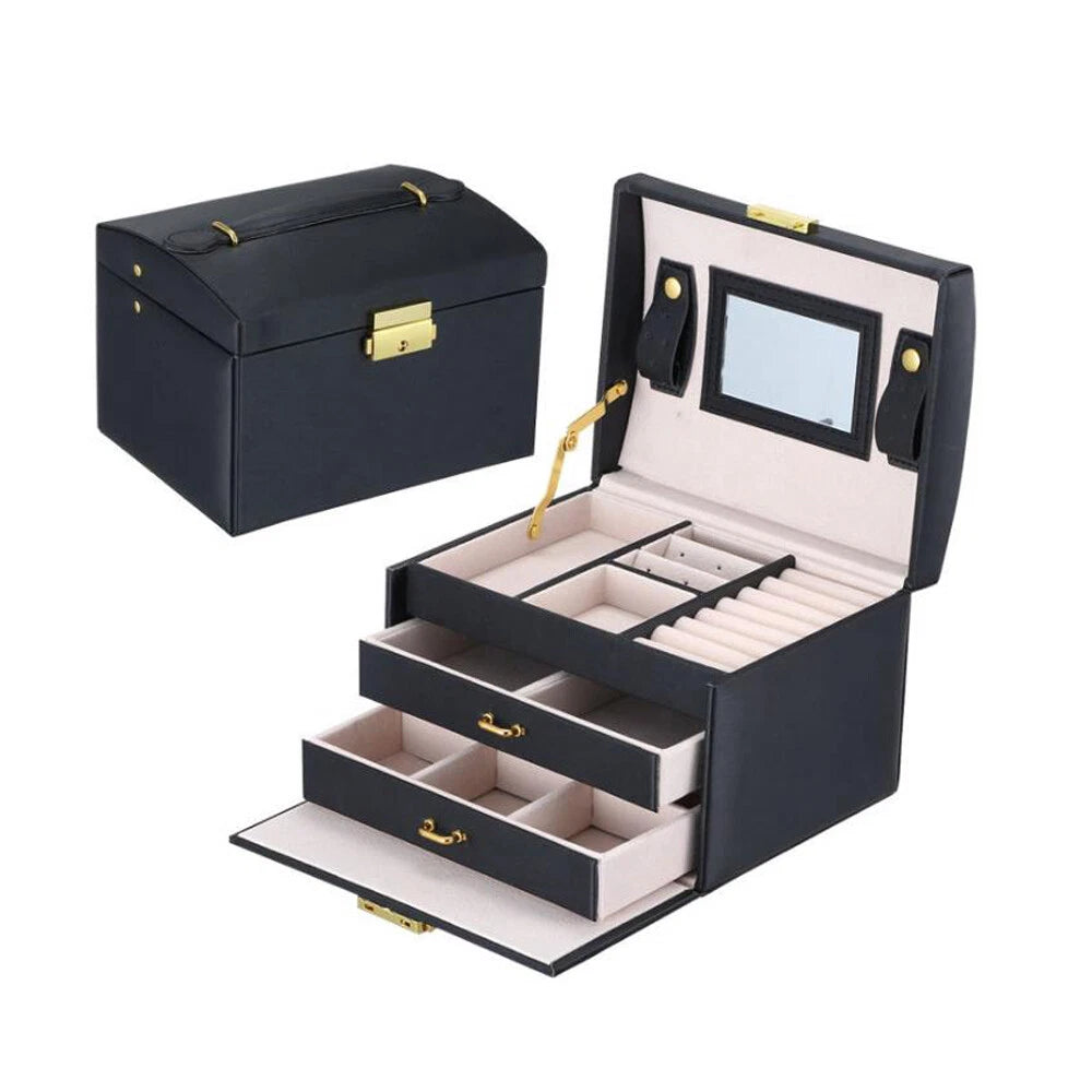 3 Layer Portable Jewelry Storage Case for Necklace Earrings Rings Bracelets | eBay